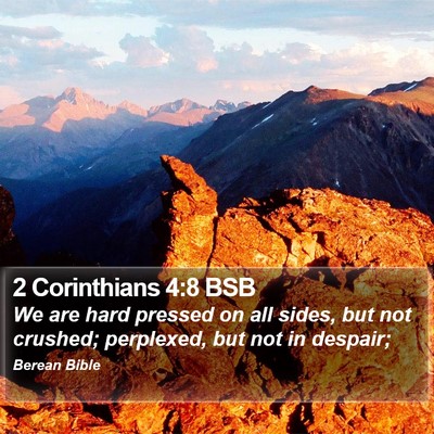 2 Corinthians 4:8 BSB Bible Verse Image
