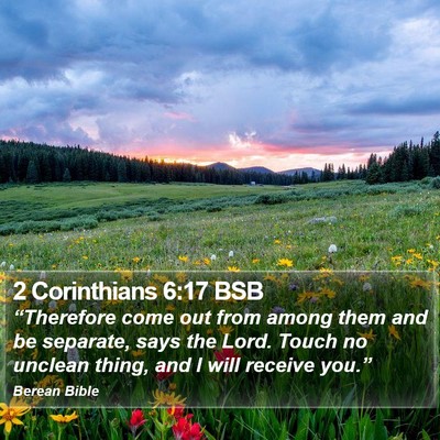 2 Corinthians 6:17 BSB Bible Verse Image