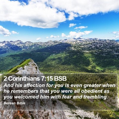 2 Corinthians 7:15 BSB Bible Verse Image