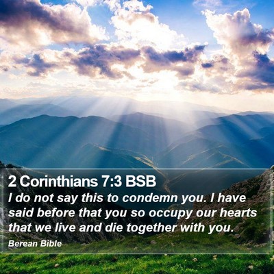 2 Corinthians 7:3 BSB Bible Verse Image