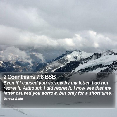 2 Corinthians 7:8 BSB Bible Verse Image