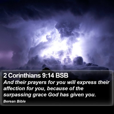 2 Corinthians 9:14 BSB Bible Verse Image