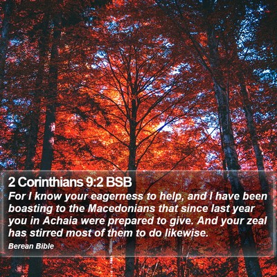 2 Corinthians 9:2 BSB Bible Verse Image