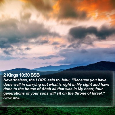 2 Kings 10:30 BSB Bible Verse Image