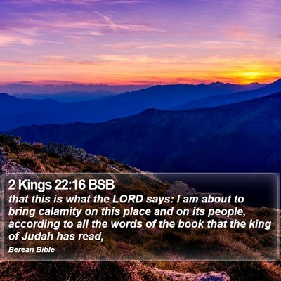 2 Kings 22:16 BSB Bible Verse Image
