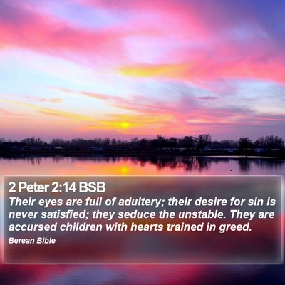 2 Peter 2:14 BSB Bible Verse Image