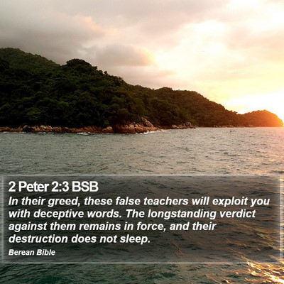 2 Peter 2:3 BSB Bible Verse Image