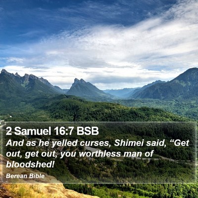 2 Samuel 16:7 BSB Bible Verse Image