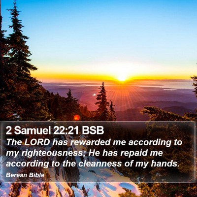 2 Samuel 22:21 BSB Bible Verse Image