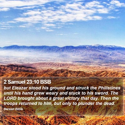 2 Samuel 23:10 BSB Bible Verse Image