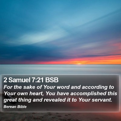 2 Samuel 7:21 BSB Bible Verse Image