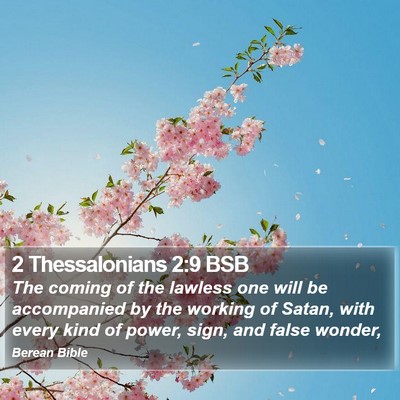 2 Thessalonians 2:9 BSB Bible Verse Image