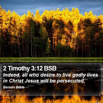 2 Timothy 3:12 BSB Bible Verse Image