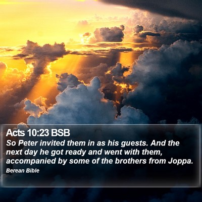 Acts 10:23 BSB Bible Verse Image