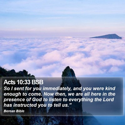 Acts 10:33 BSB Bible Verse Image