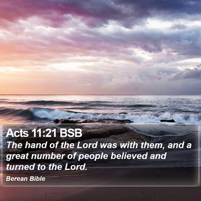 Acts 11:21 BSB Bible Verse Image