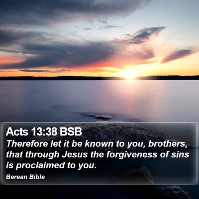 Acts 13:38 BSB Bible Verse Image