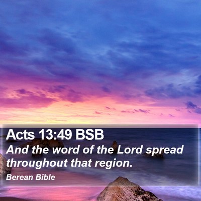Acts 13:49 BSB Bible Verse Image