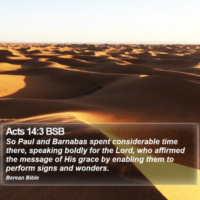 Acts 14:3 BSB Bible Verse Image