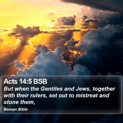 Acts 14:5 BSB Bible Verse Image