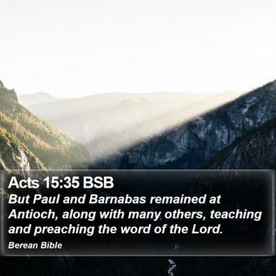 Acts 15:35 BSB Bible Verse Image