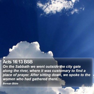 Acts 16:13 BSB Bible Verse Image