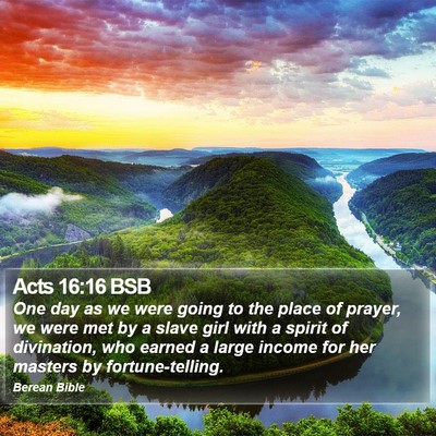 Acts 16:16 BSB Bible Verse Image