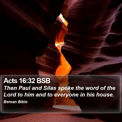 Acts 16:32 BSB Bible Verse Image