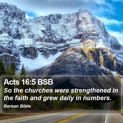 Acts 16:5 BSB Bible Verse Image