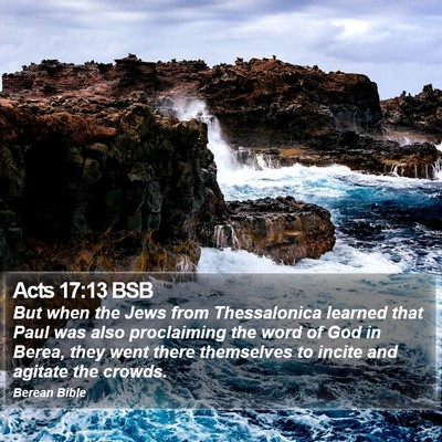 Acts 17:13 BSB Bible Verse Image