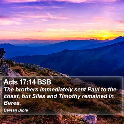 Acts 17:14 BSB Bible Verse Image