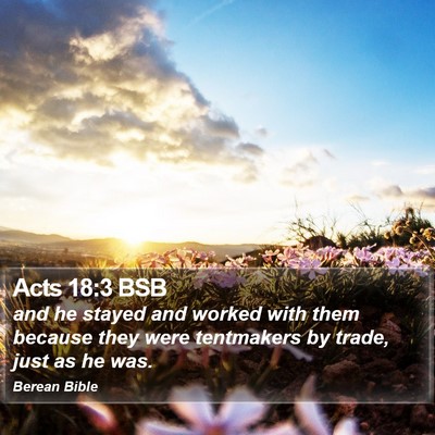 Acts 18:3 BSB Bible Verse Image