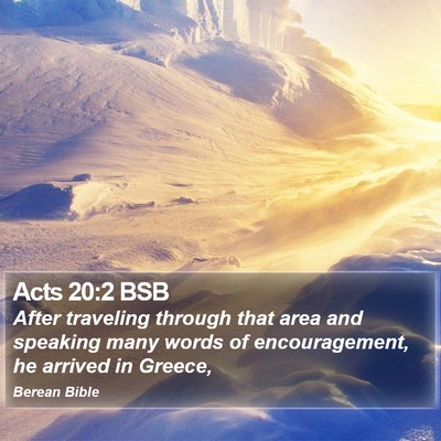 Acts 20:2 BSB Bible Verse Image