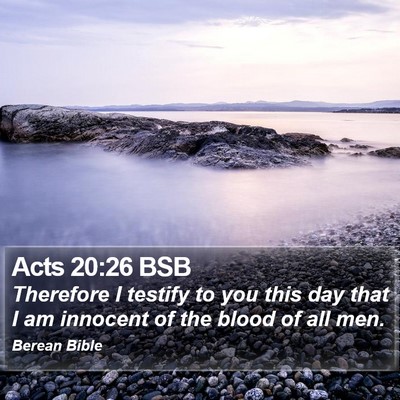 Acts 20:26 BSB Bible Verse Image