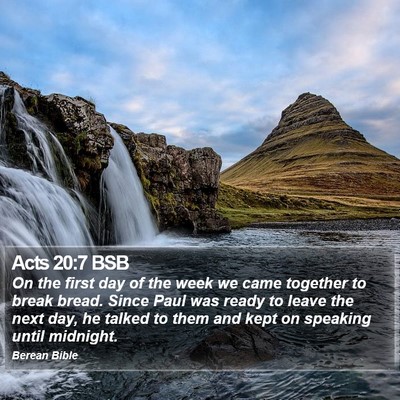 Acts 20:7 BSB Bible Verse Image