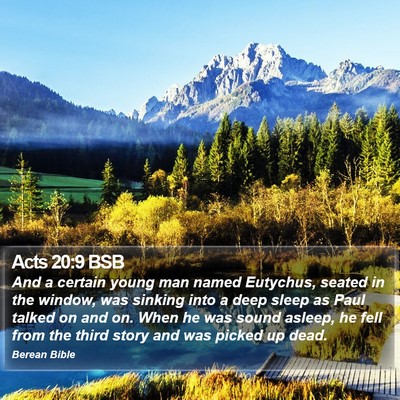 Acts 20:9 BSB Bible Verse Image