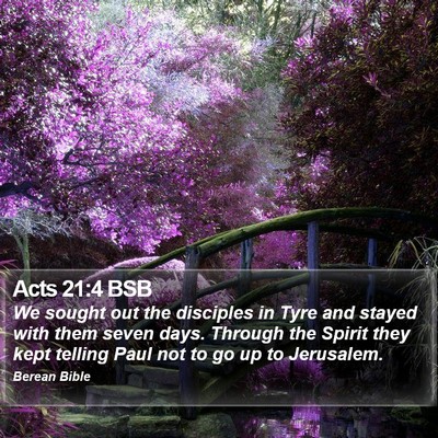 Acts 21:4 BSB Bible Verse Image