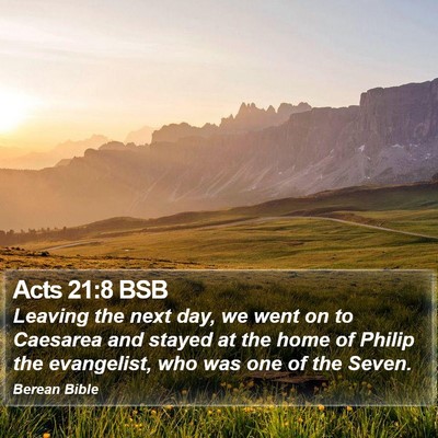 Acts 21:8 BSB Bible Verse Image