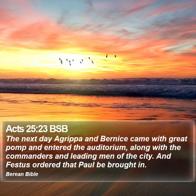 Acts 25:23 BSB Bible Verse Image
