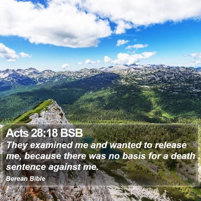 Acts 28:18 BSB Bible Verse Image