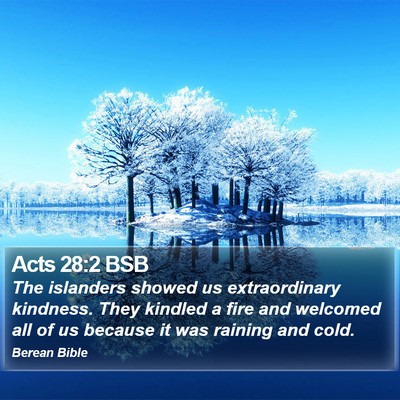 Acts 28:2 BSB Bible Verse Image