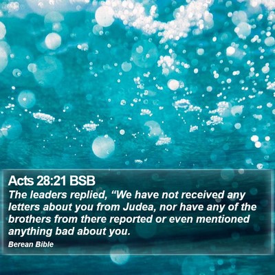 Acts 28:21 BSB Bible Verse Image