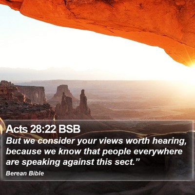 Acts 28:22 BSB Bible Verse Image