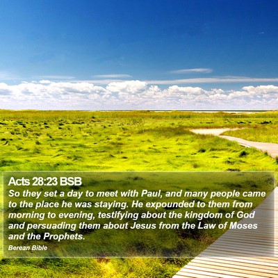 Acts 28:23 BSB Bible Verse Image