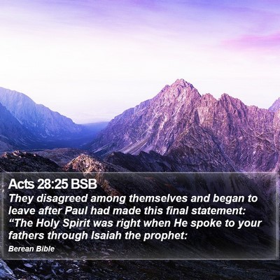 Acts 28:25 BSB Bible Verse Image