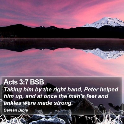 Acts 3:7 BSB Bible Verse Image