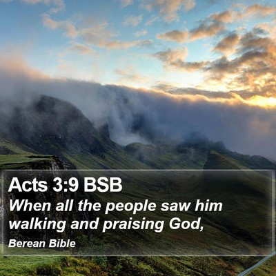 Acts 3:9 BSB Bible Verse Image