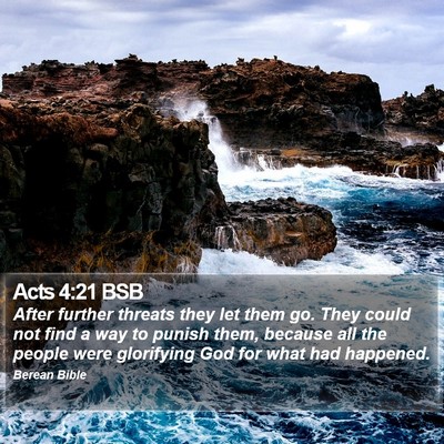 Acts 4:21 BSB Bible Verse Image