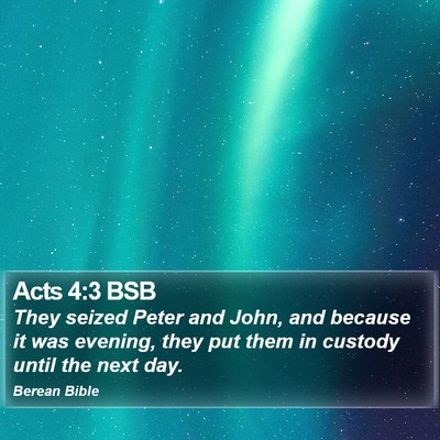 Acts 4:3 BSB Bible Verse Image