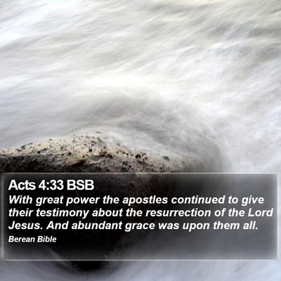 Acts 4:33 BSB Bible Verse Image